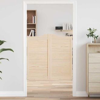 vidaXL Puertas Batientes Dise&ntilde;o De Lamas 2 Par 100x100cm Madera Pino Vidaxl