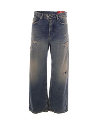 Diesel Blue Loose Low Rise Jeans