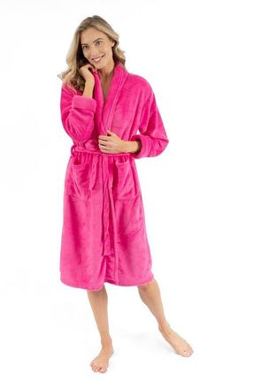 Leveret Womens Micro Fleece Robe in Magenta Pink at Nordstrom, Size X-Large