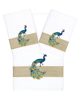 Linum Home Textiles 100% Turkish Cotton Penelope 3Pc Embellished Towel Set