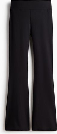 H&M Flared Brushed Jersey Trousers in Black at Nordstrom, Size Xx-Small