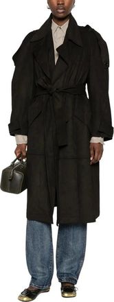 Low Classic Trench coat in camoscio artificiale - - Coats - Donna - Nero - S