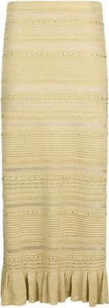 Liu Jo Gonna lunga in maglia traforata - female - Liu Jo - Midi Skirts - Yellow - XS - Skirts