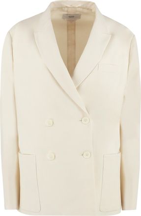 Prada Womens Cotton Double-breasted Blazer - Ivory - Size EU 40 (Womens)