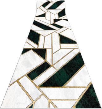 RugsX Rugsx - Alfombra De Pasillo Emerald Exclusivo 1015 Glamour, Elegante M&aacute;rmol, Geom&eacute;trico Botella Verde / Oro 100 Cm Green 100x790 Cm