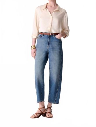 Vanessa Bruno Caleb High Waisted Barrel Cut Jeans In Bleu Gris