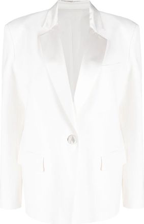 The Attico single-breasted blazer - women - Virgin Wool/Spandex/Elastane/Silk/Cupro - 38 - White
