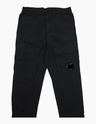 C.P. Company Mens Cp Company Undersixteen U16 Cotton Cargo Pants Black 999 - Size: 14Y