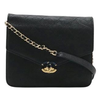 Chanel Pre-owned Caviar Chain Wallet Schoudertas - Dames - Pre-owned - Zwart - Maat: ONE Size Leer