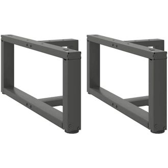 vidaXL Patas Para Mesa De Centro En Forma De T (2 Unidades), Antracita, 70 X 25 X (30-31) Cm, Acero Vidaxl