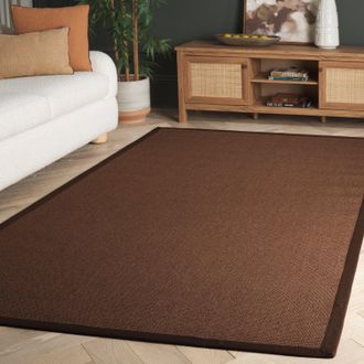 Safavieh Natural Fiber Machine Made Area rug, Brown / Brown Solid / Tonal Style Easy Care
