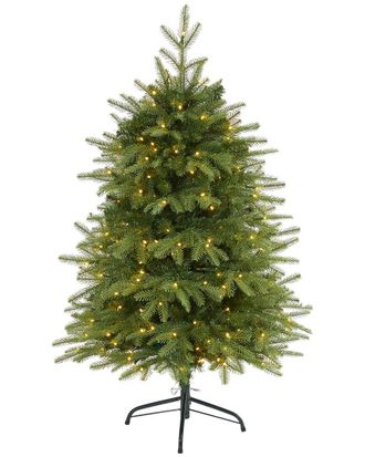 Nearly Natural 4Ft. Vancouver Fir Natural Look Artificial Christmas Tree With 250 Clear Led Lights And 814 Bendable Branches