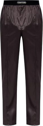 Tom Ford Pantaloni con banda logo - Marrone