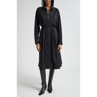 Staud Chi Midi Shirtdress in Black at Nordstrom, Size X-Small