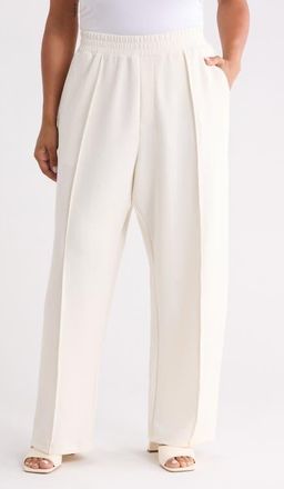 Bernardo Pintuck Wide Leg Pants in Gardenia at Nordstrom, Size 1X