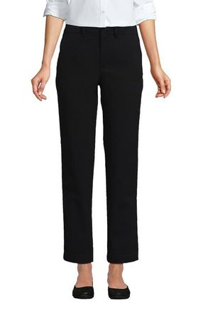 Lands End Mid Rise Classic Straight Leg Chino Ankle Pants in Black at Nordstrom, Size 16 Tall