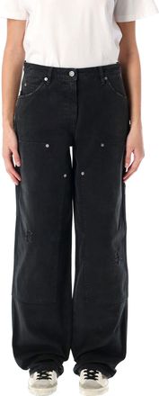 Golden Goose Womens Distressed Marley Painter Pant - Black Cotton - Size EU 38 (Womens)