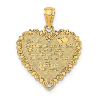 Diamond2Deal 14k Yellow Gold LOVE IS...HEART Charm