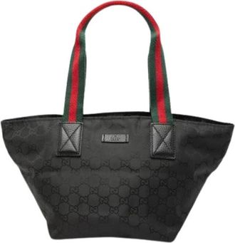 Gucci Pre-owned Tote Bags, female, Black, Size: ONE SIZE Pre-owned Nylon Tote
