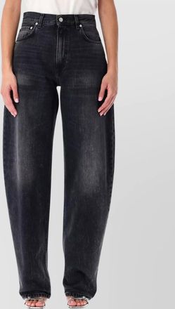 Haikure tapered balloon jeans contrast stitching