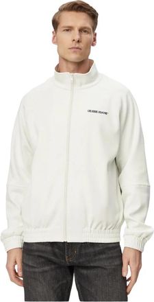 Guess Zip-through Sweatshirt - Heren - Vesten met rits - Wit - M - Katoen - Hoodies & sweatvesten