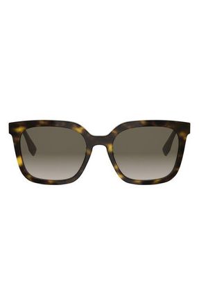 Fendi Forever Fendi 56mm Gradient Square Sunglasses in Dark Havana/gradient Brown at Nordstrom