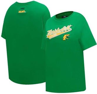 Pro Standard Womens Pro Standard Green Florida A&M Rattlers Script Tail Oversized Boyfriend T-Shirt at Nordstrom, Size Medium