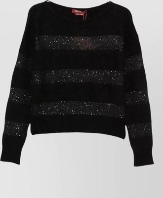 Max Mara mohair boat neck long sleeve ribbed hem sweater