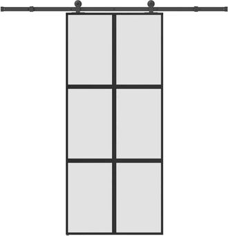 vidaXL Vidaxl - Puerta Corredera Set Herrajes Vidrio Templado Aluminio 90x205cm