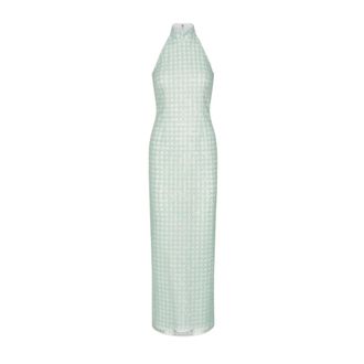 Rotate Rotate Birger Christensen - Beaded Maxi Dress - Dames - Jurken - Groen - Maat: S Poliester