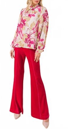 Flying Tomato Ashley Floral Blouse In Pink