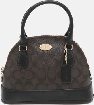 Coach Cora Dome Brown Signature Coated Canvas And Leather Satchel