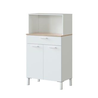 No Brand Auxiliar De Cocina Fast 2 Puerta 1 Cajon Roble Y Blanco