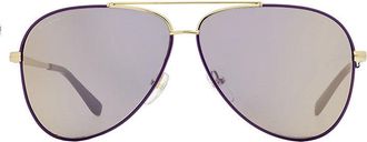 Ferragamo SF131S736 Aviator Frame Sunglasses - Gold