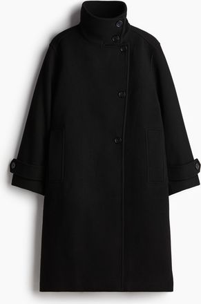 H&M Mantel mit hohem Kragen - Schwarz