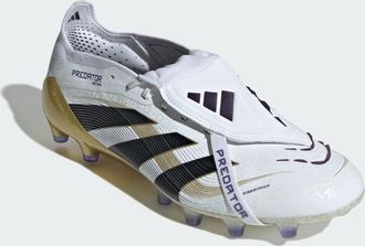 adidas adidas Performance Unisex Predator Elite Fold-Over Tongue Artificial Grass Boots - White & Black - Size UK 12.5