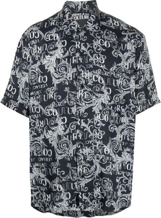 Versace Jeans Couture Barok Print Korte Mouw Shirt Grijs - Heren - Korte mouwen Overhemden - Grijs - S - Overhemden
