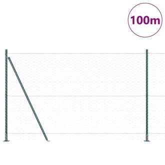 Berkfield Home Hexagon Fence Green 1.4x100 m Steel