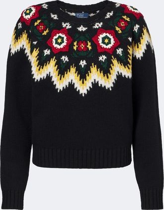 Polo Ralph Lauren Pullover in lana e cotone crochet