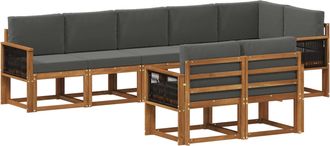 vidaXL Conjunto De Sof&aacute;s De Exterior 8 Uds. Natural Y Antracita Vidaxl