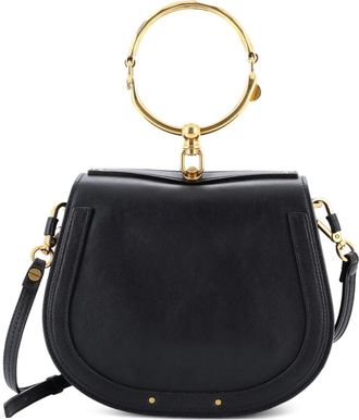 Chlo&eacute; Nile leren medium crossbodytas - Zwart