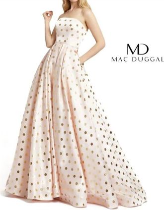 Mac Duggal Long Party Gown In Light Pink