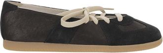 Maison Margiela Black Lace-up Ballet Flats