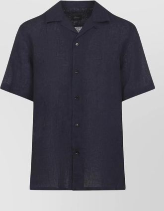 Brioni linen short-sleeve cuban shirt