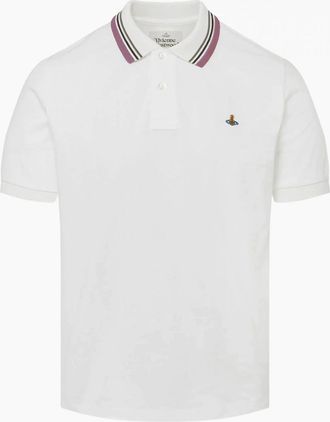 Vivienne Westwood Mens Orb SS Piquet Polo White - Size: 44