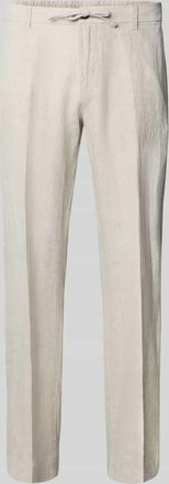 Selected Regular Fit Leinenhose mit Bügelfalten Modell LEROY in Beige, Größe S