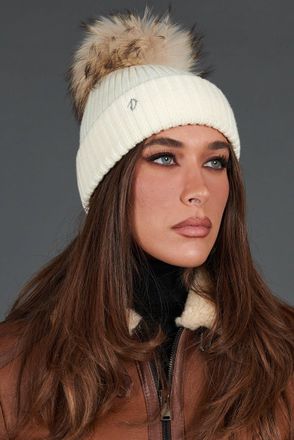 Cappellino Donna Toocool In Lurex Con Ponpon In Ecopelliccia, Maglia In Viscosa, Taglia Unica