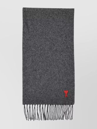 Ami folded edge fringe detail scarf
