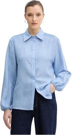 Silvian Heach Farin Shirt - Dames - Overhemden - Blauw - L - Leer - Overhemden