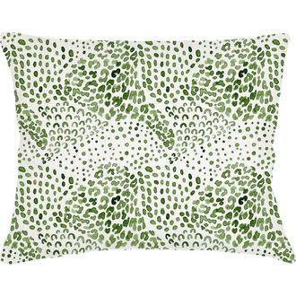 Anaya with Love Green Cheetah Velvet Pillow with Down Insert at Nordstrom, Size 14X20
